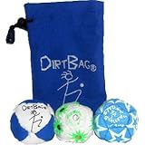 DirtBag All Star Footbag Hacky Sack 3 Pack - Blue/White