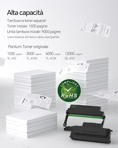PANTUM P3010DW/P3018DW Wifi Laser Printer Black and White Front Back Automatic A4 for Office Small School and Home 30 PPM