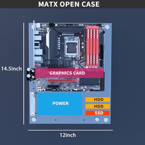 DIY Acrylic Open Frame PC Case for MATX, ITX Motherboards – Gaming & Test Bench Rack for PC Builds
