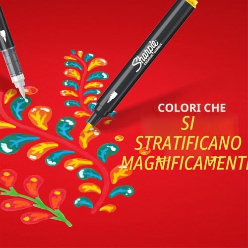 Creative Marker Pennarelli Acrilici per Hobby Creativi | Pennarelli a base d'acqua con punta a pennello | Ideali per Fai da TeDecorazioni e Scuola | Verde Smeraldo | 6 Pezzi