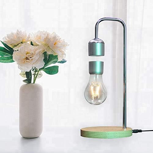 Magnetic Desk Lamp w/ Edison Bulb | Fun, Levitating College Dorm, Office, or Home Living Room Lighting | Smart Touch Switch, Energy Efficient Light | Safe Design