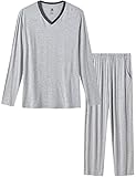 MoFiz Mens Pajama Set Modal Sleepwear Nightwear