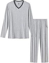 MoFiz Mens Pajama Set Modal Sleepwear Nightwear
