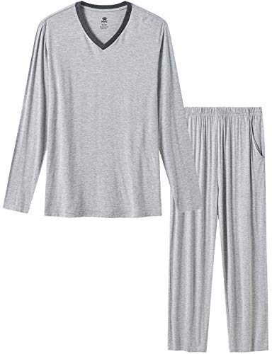 MoFiz Mens Pajama Set Modal Sleepwear Nightwear