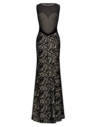 Miusol - Vestido de encaje para mujer, estilo retro, color negro