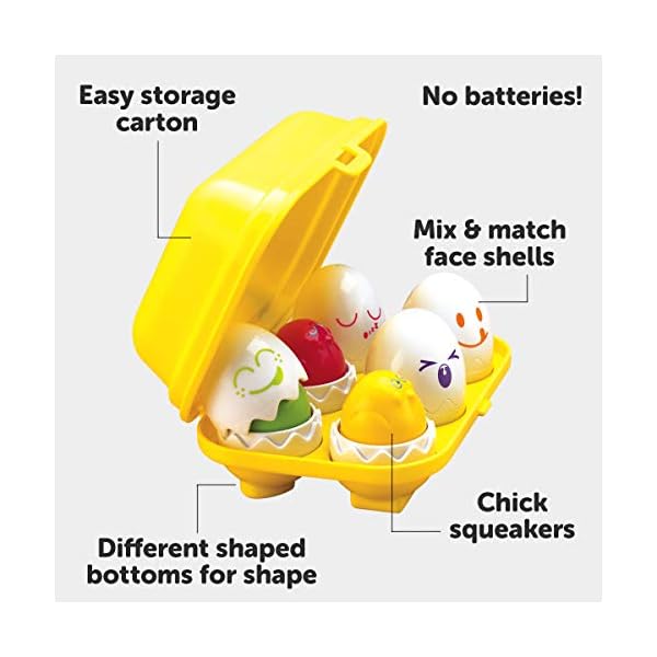 TOMY Toomies Hide and Squeak Eggs, Educational Shape Sorter Baby, Toddler and Kids Toy, Suitable For 6 Months and 1, 2…