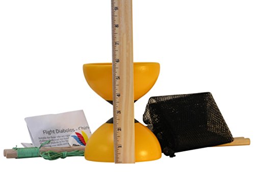 Flight High Performance Diabolo Pro Chinese Yoyo with Handsticks, Net Bag and Extra Strings ... (Yellow) - Thumbnail 6