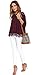 Women's Long Sleeve A-line Lace Stitching Trim Casual T Shirt Tops Wine S