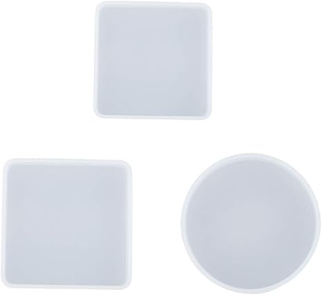 Amazon Co Jp Sharprepublic Uvレジン型 シリコン型 スクエア型 ラウンド型 石鹼モールド コースター クラフト 作成 3個入り ホビー