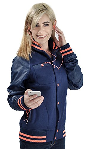 Hoodie Buddie Men's Kersh Letterman Jacket with Mic, Navy, X-Small