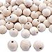 BronaGrand 100pcs 17mm Natural Color Round Ball Wood Spacer Beads Jewelry Findings Charms(About 17mm)