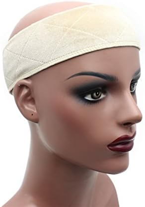 Headband Velcro Wig Grip Adjustable Elastic Comfort Adjustable Wig Band Beige