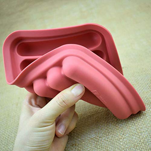 Non-Stick Silicone Sausage Mold for Homemade Hot Dogs, DIY Hot Dogs, FDA Approved and BPA Free, Hot Dog Mold for Oven and Microwave (Red, 6-Cavity) - Thumbnail 3