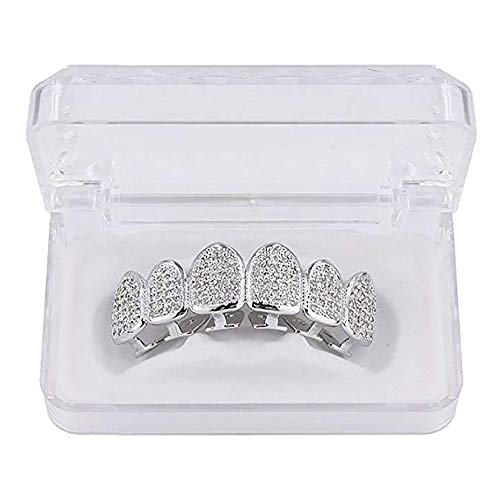 Buy 18K White Gold Plated CZ Cluster Custom Slugs Top Bottom Grillz