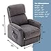 BONZY Classic Power Lift Chair Soft and Warm Fabric with Remote Control for Gentle Motor, Gray
