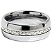 100S JEWELRY 8mm Men's Tungsten Carbide Ring Silver Rope Inlay Wedding Band Size 8-16 Comfort Fit