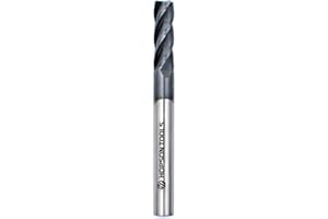 HOPSON TOOLS 1/4" Carbide Square End Mills HRC 55 Deg Single End 4 Flute TiALN Coating CNC Mill Bits for Steel - 1PCS