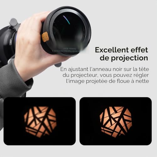 Bowens Mount Snoot Gobos Projector with 4 Blade Shutters, 30 Gobs and 5 Color Filters, Compatible with Aputure Amaran 60D/100D/150C/300C/Storm 400X, Godox SL60 etc (Max Extend)