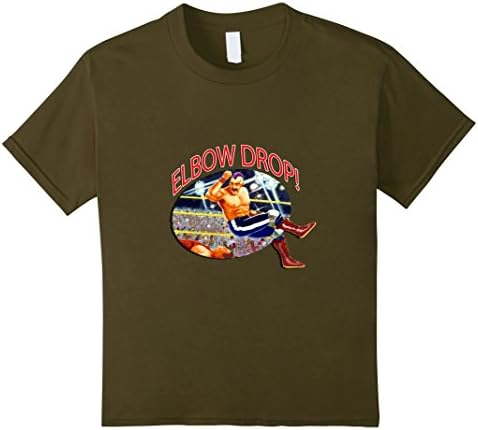 unisex-child Elbow Drop! Pro Wrestling T-Shirt 4 Olive