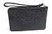 Coach F58034 Black Signature Debossed Patent Leather Corner Zip Wristlet