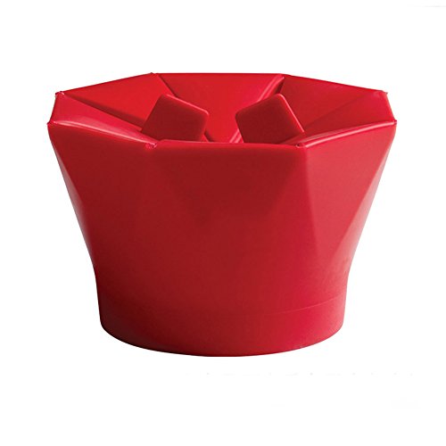 Fashionwu Microwave Popcorn Popper Silicone Microwave Popcorn Maker Popcorn Popper Popcorn Bowl Kitchen Baking Tools Red - Thumbnail 2