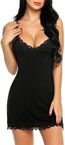 MALLORY WINSTON Women's Babydoll Nighty Sleepwear Satin Lingerie Nightwear with Panty