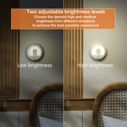 LED Nachtlicht mit Bewegungsmelder - Warmweiß LED Nachtlicht, Aufladbar USB Nachtlicht Kinder mit 3 Modi (Auto/ON/OFF), Nachtlicht Baby für Kinderzimmer, Schlafzimmer, Treppen, Flur, Küche