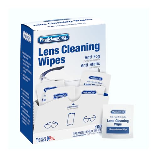 PhysiciansCare Pre-Moistened Anti-Fog, Anti-Static Lens Wipes for Eyeglasses, 1…