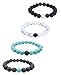 BEDERO Men's Bead Distance Bracelet, Volcano Lava Turquoise Couples Lover Relationship Bracelets