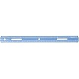 Westcott 16014 Plastic Beveled Transparent Ruler, Blue, 12 in