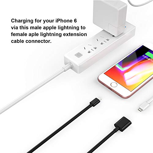 EMATETEK Cable Extension Cord Female to Male Transfer Video Audio Music Data and Power Charge. 2PCS 1Foot Female to Male Extender Cable Connector Cord Made of White or Balck PVC.
