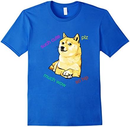 Men's Doge Shiba Inu Meme T-Shirt Medium Royal Blue