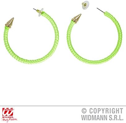 GREEN DISCO EARRINGS 80s NEON JEWELLERY for 80s Disco Pop Retro Accessory