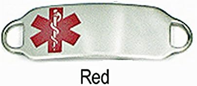FREE CUSTOM ENGRAVED Stainless Steel Medical ID Alert TAG - RED Medical Symbol