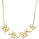 Gold Plated Pendant Mom Necklace Dainty MAMA LOVE Heart Charm Necklace Mother's Day Birthday Jewelry Gifts