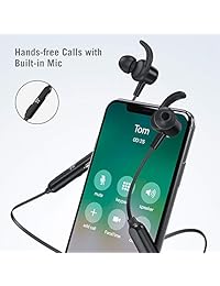 TaoTronics   Auriculares inalámbricos Bluetooth con cancelación activa de ruido ANC, diseño magnético, micrófono integrado, Bluetooth 4.2, auriculares para iPhone