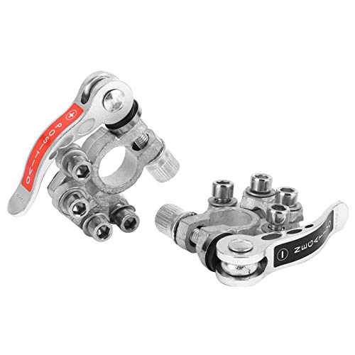 Car Terminal Disconnect, Quick Release Battery Terminal Clamp Connectors with Hex Wrench Positive Negative for SAE Type A Posts, Pack of 2