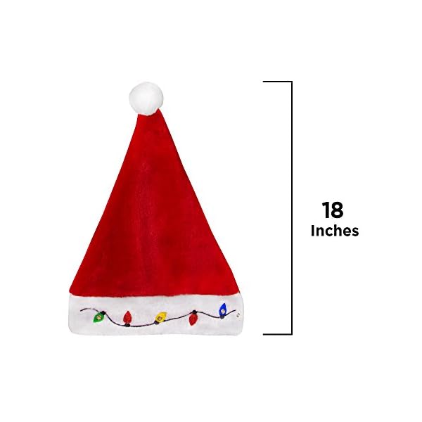 Blinking Light-up Plush Red Santa Hat + LED Christmas Bulb Necklace Kit for Ugly Sweater Xmas Holiday Party - Image 8
