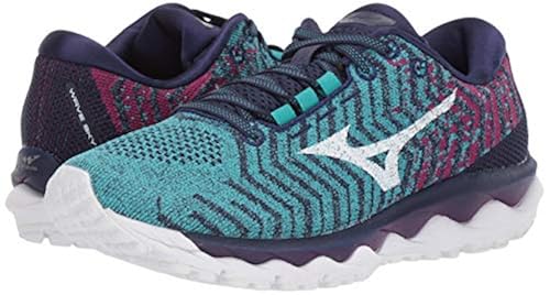 Mizuno Women's Wave Sky Waveknit Running Shoe, Ceramic-White,