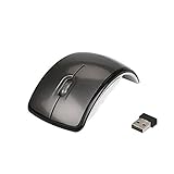 2.4ghz Wireless Foldable Folding Arc Optical Mouse for Microsoft Laptop Notebook - Black
