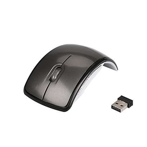 2.4ghz Wireless Foldable Folding Arc Optical Mouse for Microsoft Laptop Notebook - Black
