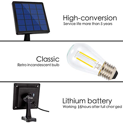 image for Ousam Led Garden Solar Light Chandelier Classical Bulb with Solar Pane
