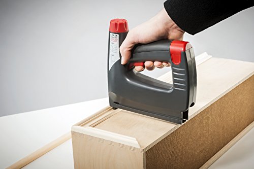 Novus Akku-Tacker J-214 im Koffer, Elektrotacker, 3.6 V Akku, LED-Arbeits-Licht, Schlagkraftregelung, Unterlademechanik – Bild 7