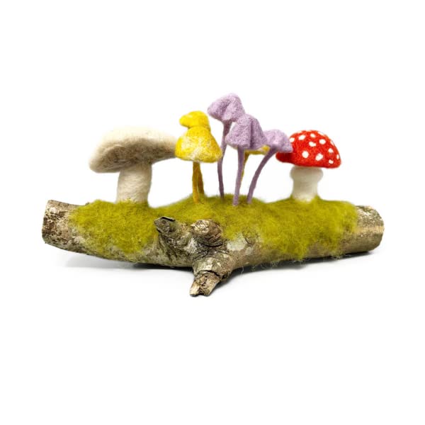 The Crafty Kit Company Woodland Toadstools Needle Felting Craft Kit for Beginners Including Wool, Needles and Instructions