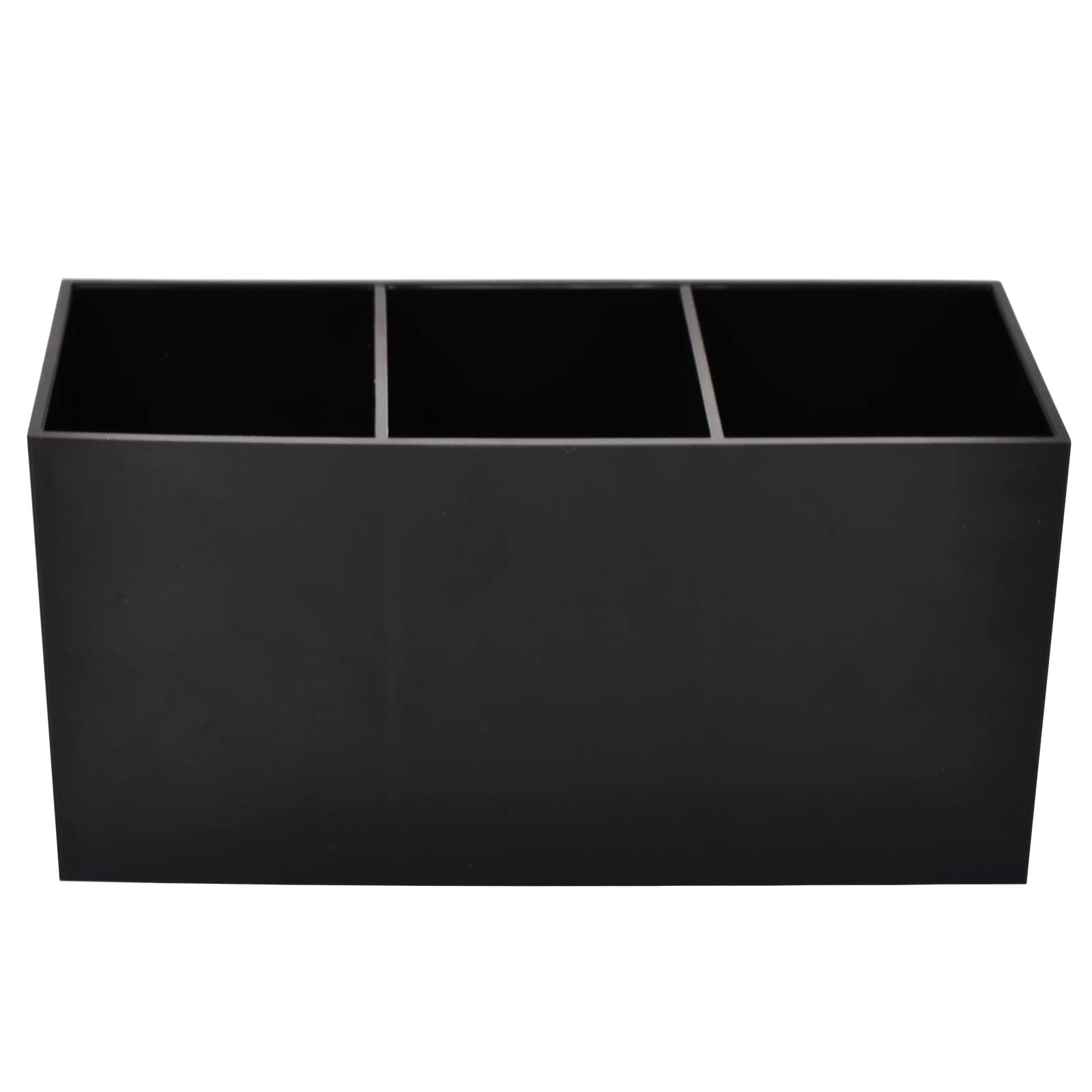Black 3 Slot Makeup Brush Organiser - Cosmetic Display Holder for Brushes, Eyeliners, Lipstick, Lip Gloss