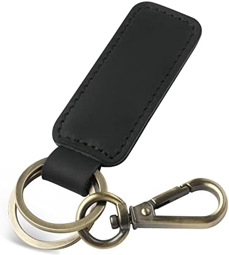 Wisdompro Genuine Leather Car Keychain, Universal Key Fob Keychain