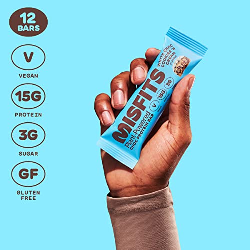 Misfits Vegan Protein Bar, Cookies & Cream Bar, Plant Based Chocolate