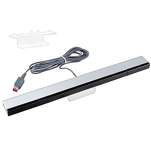 PerriRock Wired Infrared Ray Motion Sensor Bar for Nintendo Wii and Wii U Console (Black/Silver) - Thumbnail 6