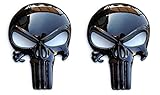 Fixxxer Premium Black 3D Metal Decal/Sticker (2 Pack) - Tactical Skull for Gun Magazine, Car, Truck, Motorcycle, etc