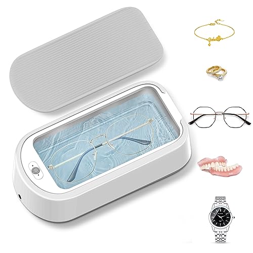 Ultrasonic Jewelry Cleaner Machine,Ultrasonic Jewelry and Glasses Cleaner,  40W 640ML Portable Household Ultras